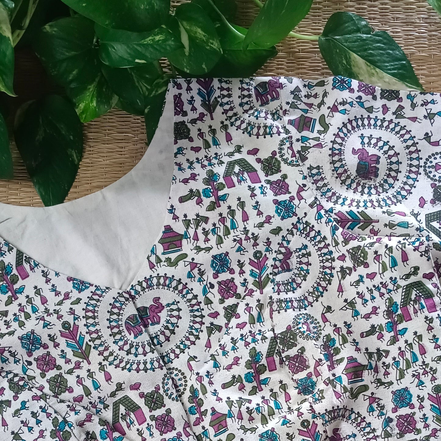 Tribal print long blouse 1