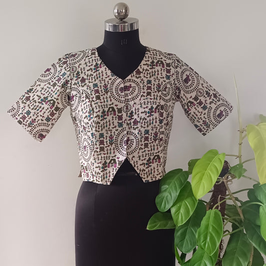 Tribal print long blouse 1