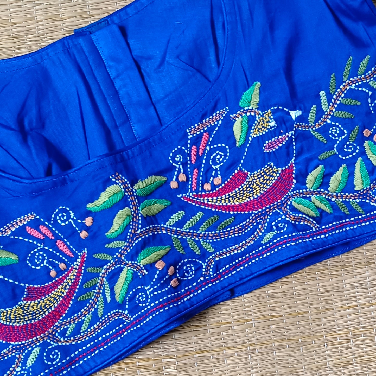 Royal Blue katha work blouse