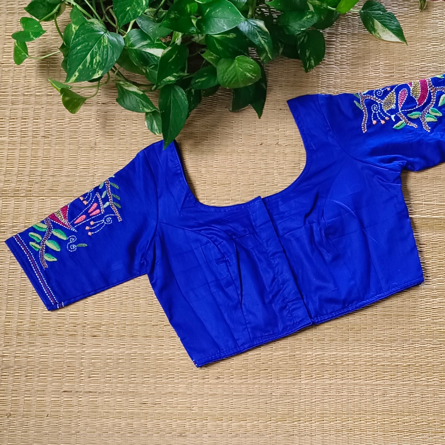 Royal Blue katha work blouse