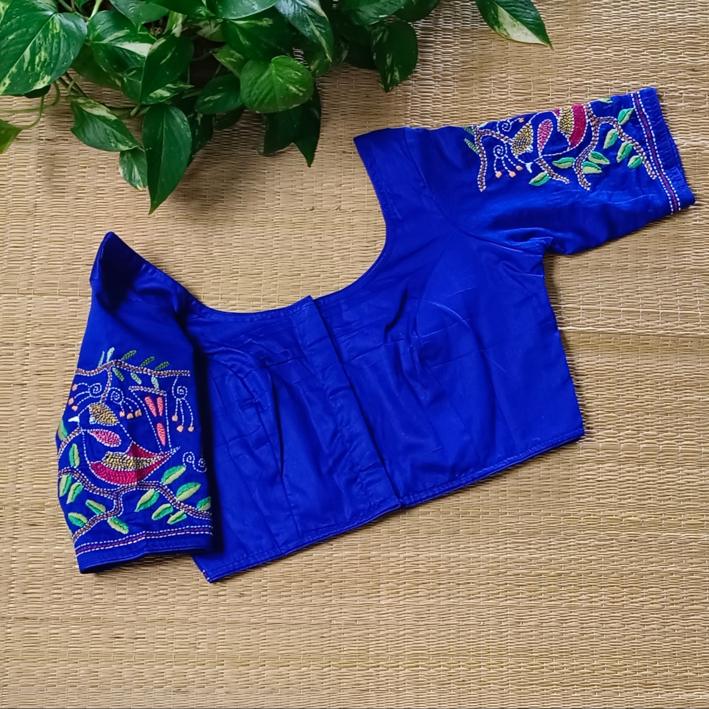 Royal Blue katha work blouse