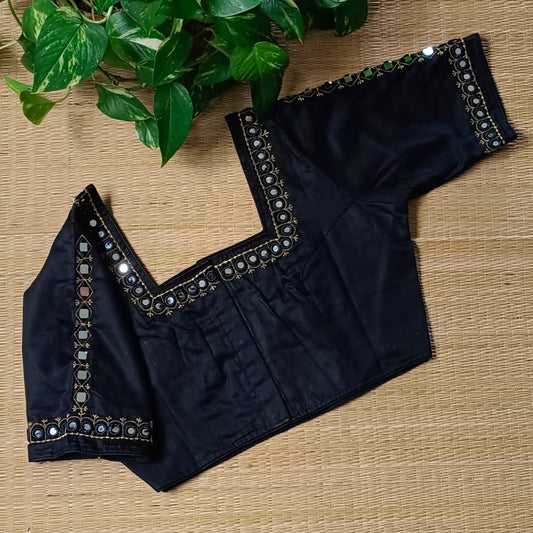 Black mirror work blouse
