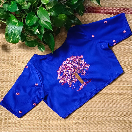 Royal Blue Knot Work Blouse