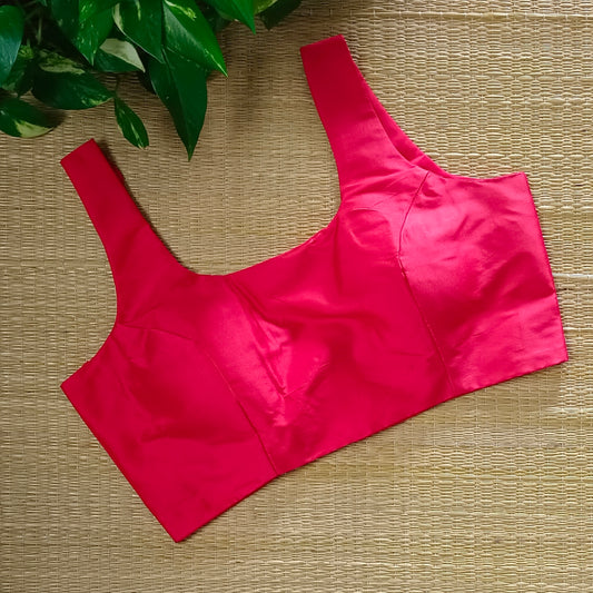 Cherry Red  Classic Sleeveless Blouse