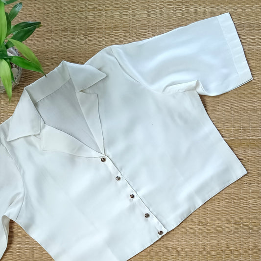 Off White blazer neck long blouse