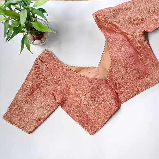 Metallic rustic orange crush tissue blouse
