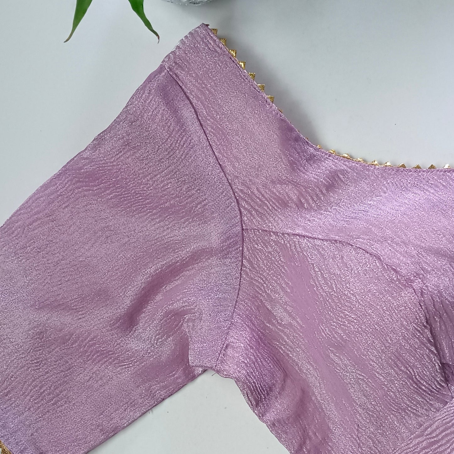 Metallic Lilac crush tissue blouse