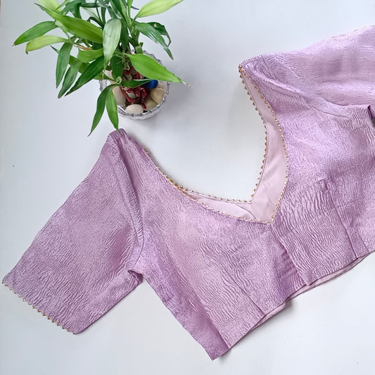 Metallic Lilac crush tissue blouse