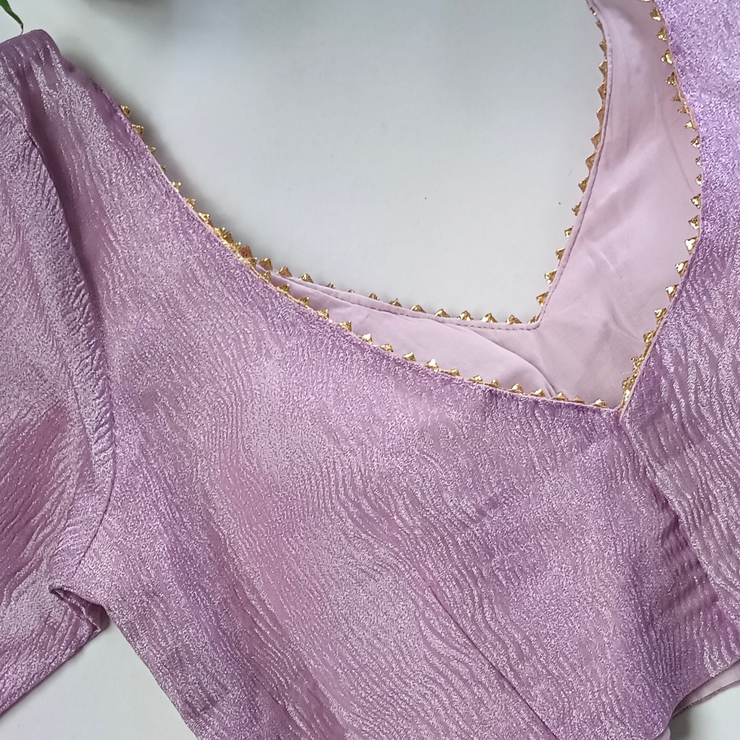 Metallic Lilac crush tissue blouse