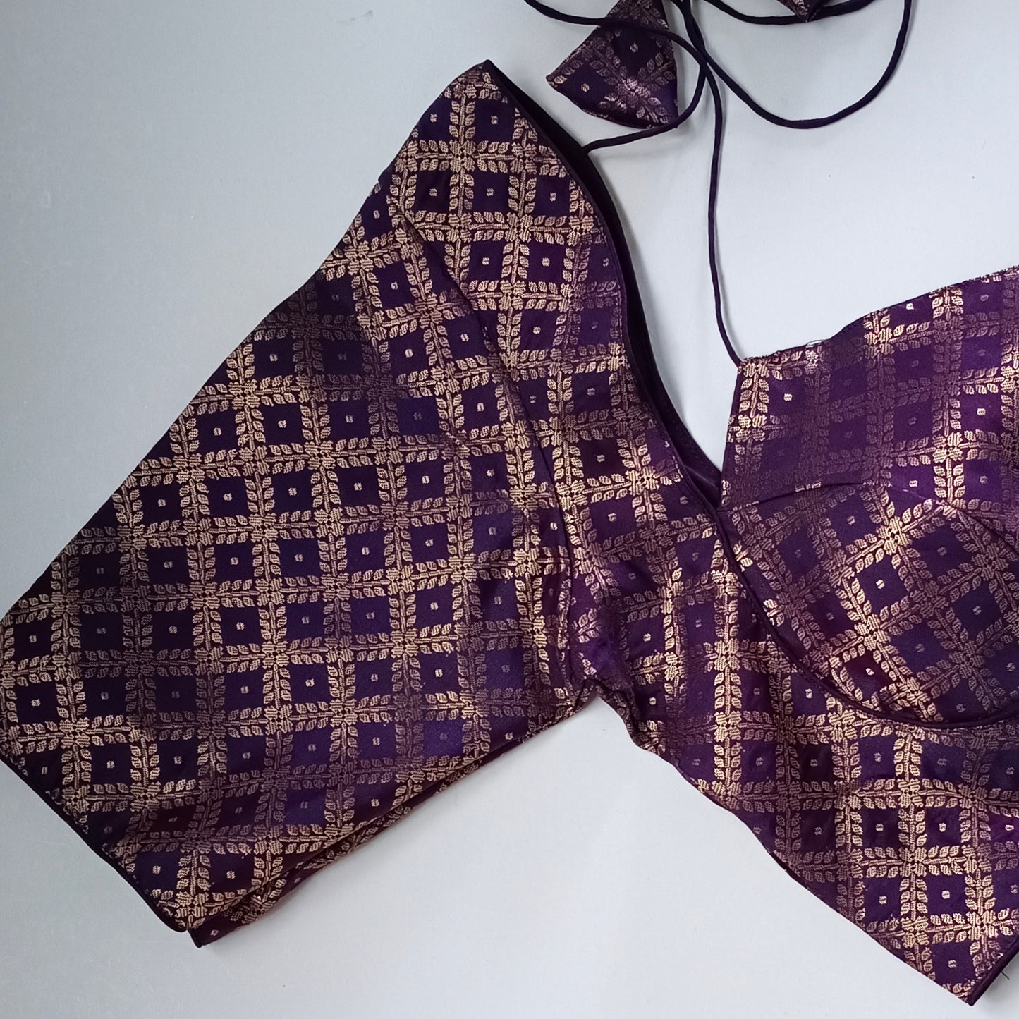 Wine brocade masaba neck blouse