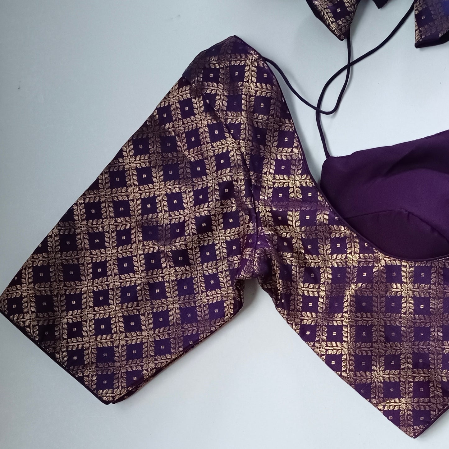 Wine brocade masaba neck blouse