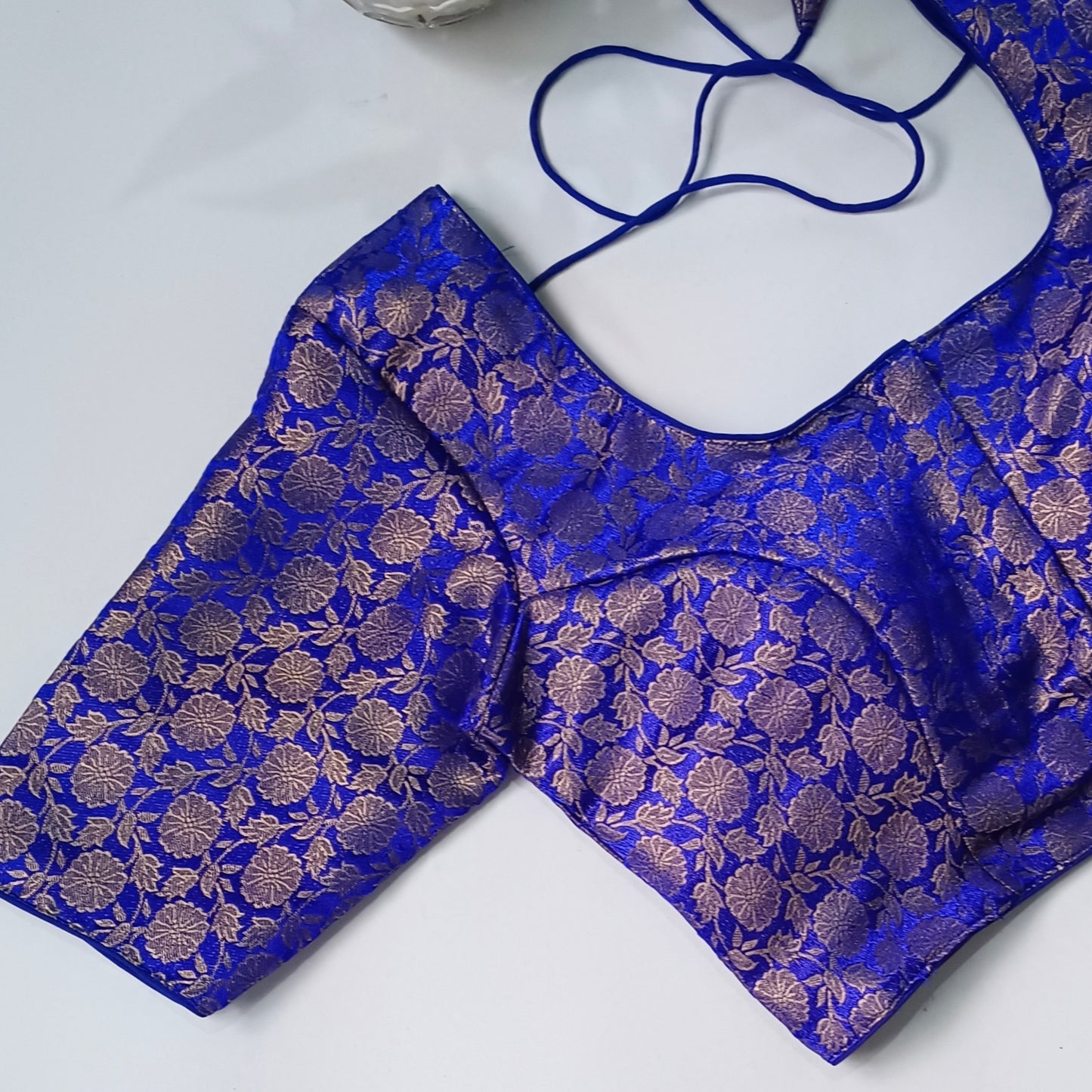 Classic Royal Blue Brocade Blouse(assorted)