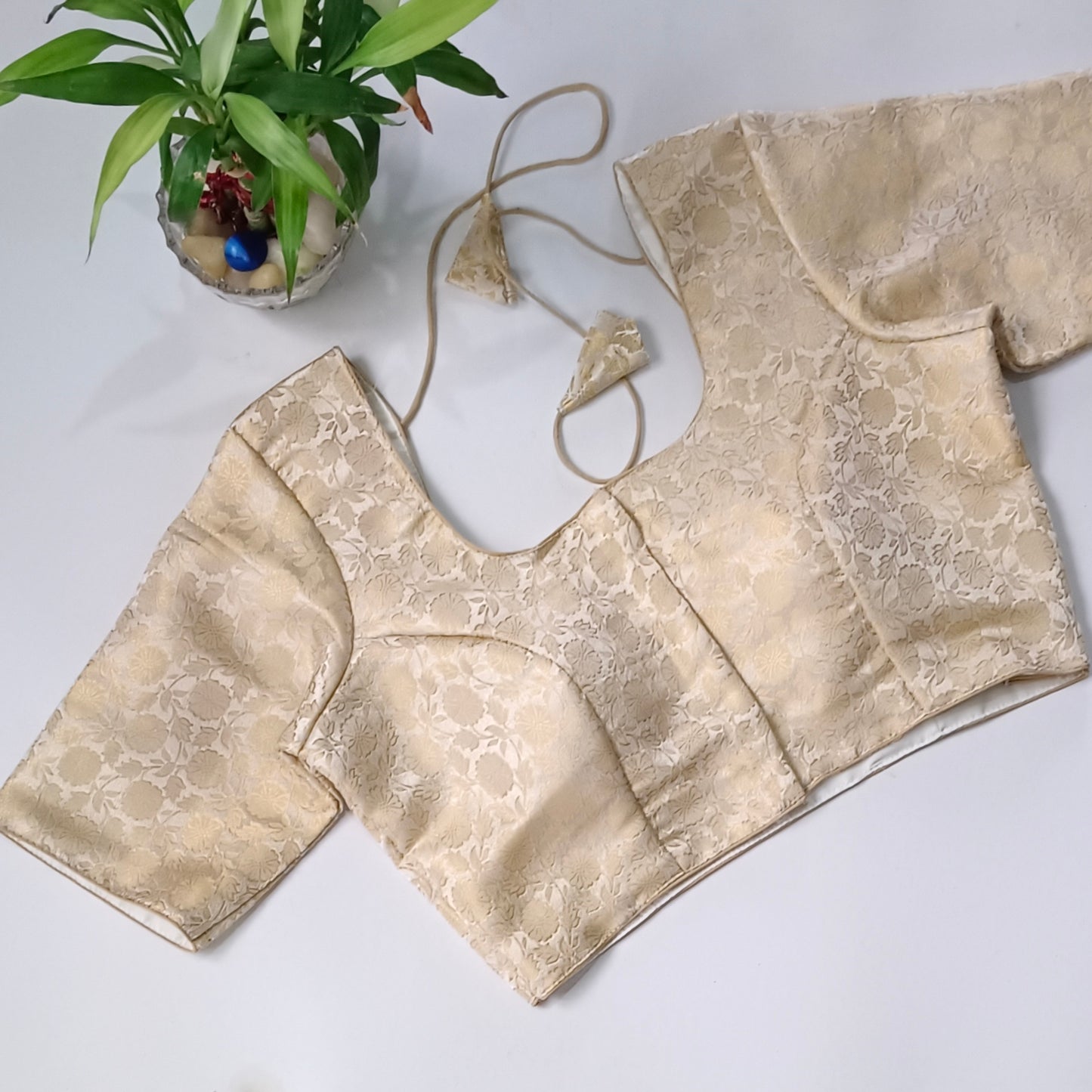 Classic Off White Brocade Blouse(assorted)