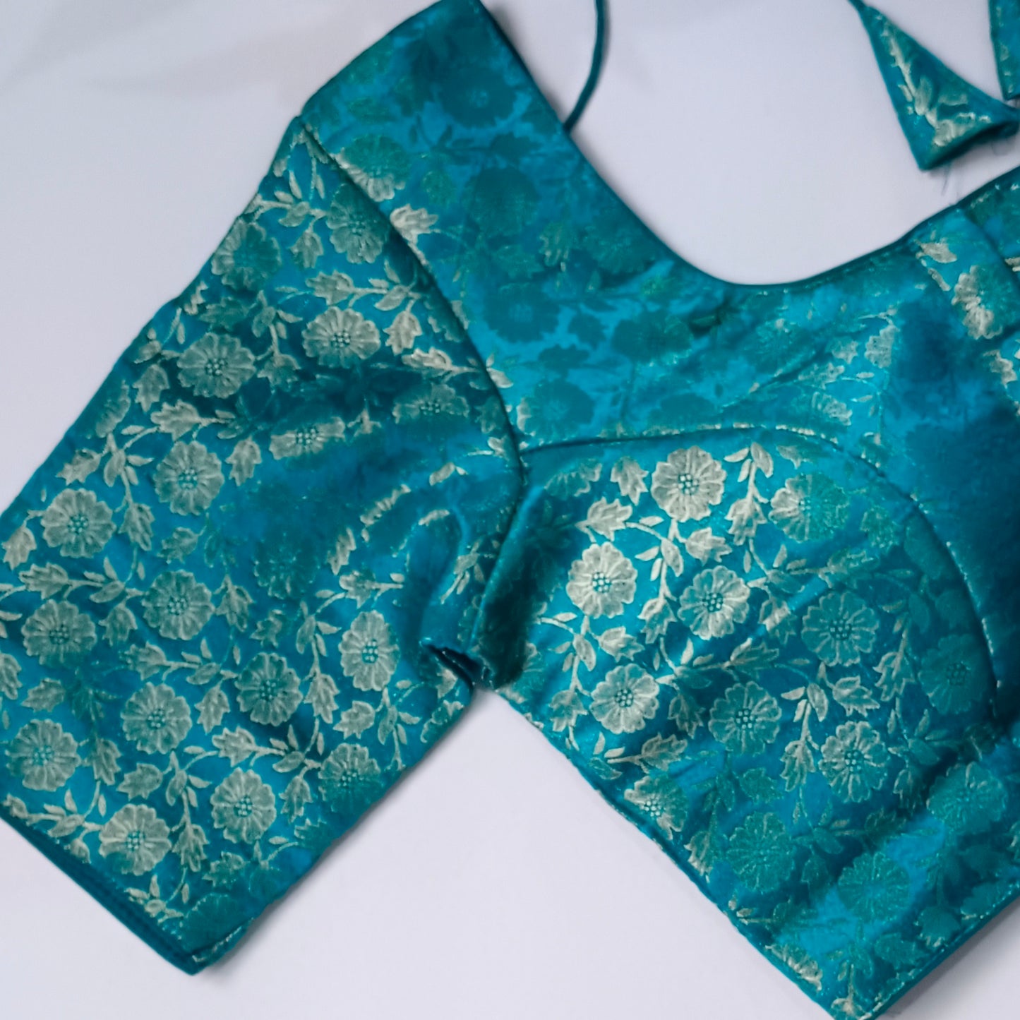 Classic Rama Blue Brocade Blouse(assorted)