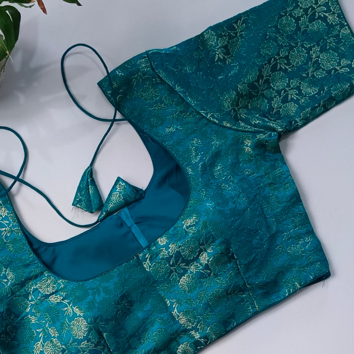 Classic Rama Blue Brocade Blouse(assorted)