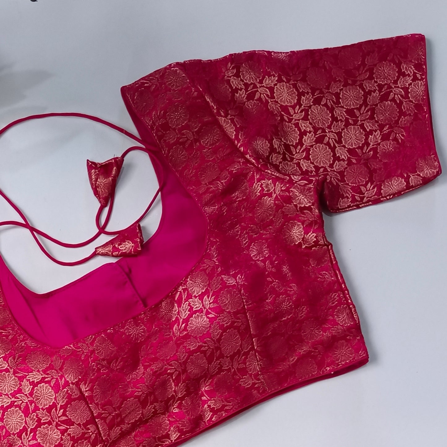 Classic Cherry Red Brocade Blouse(assorted)