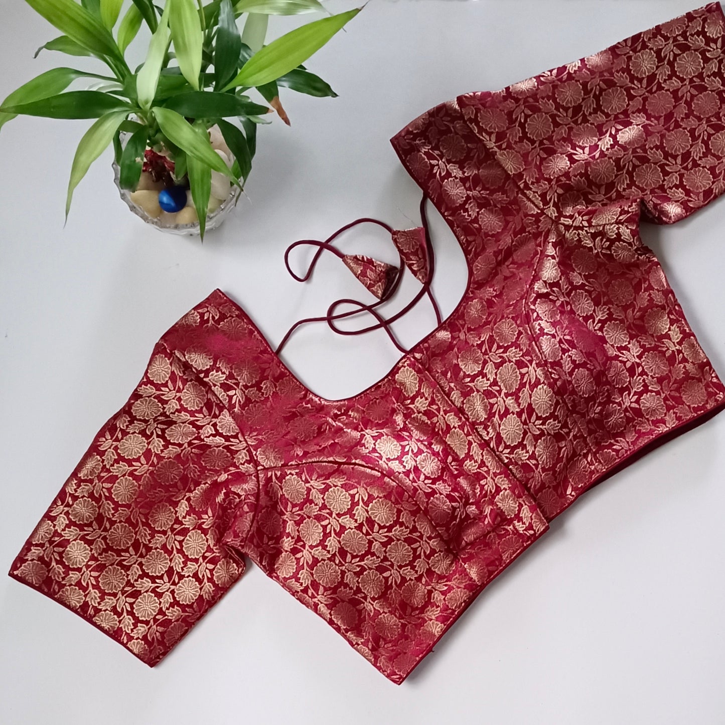 Classic Maroon Brocade Blouse(assorted)