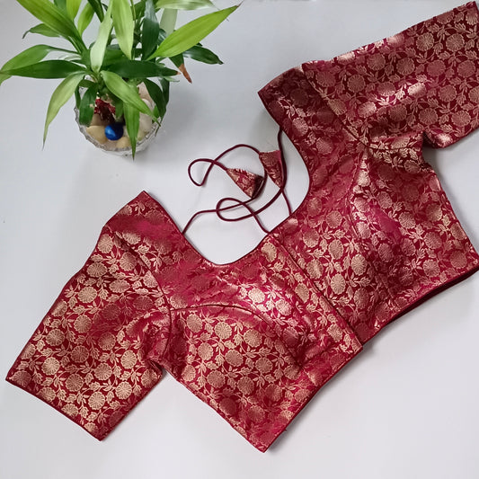 Classic Maroon Brocade Blouse(assorted)