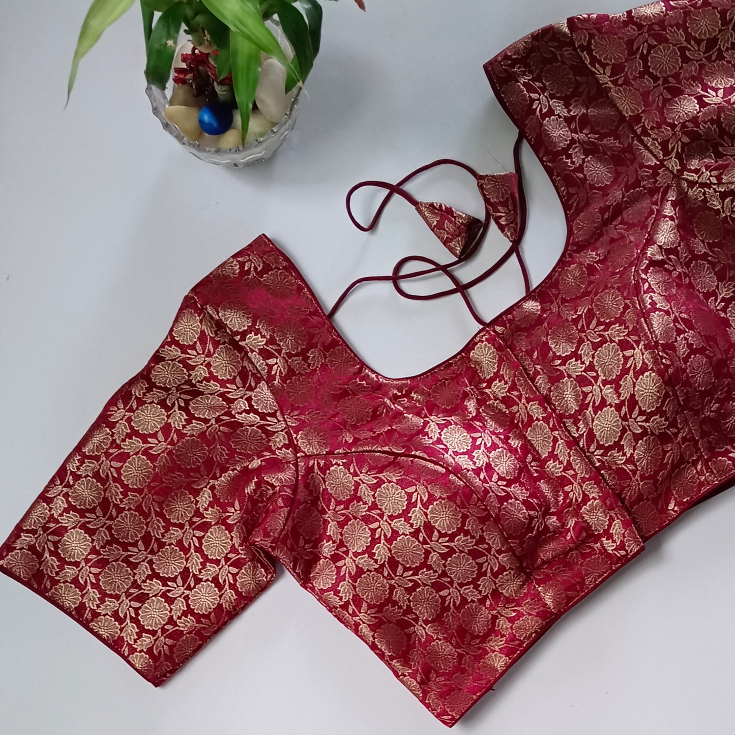 Classic Maroon Brocade Blouse(assorted)