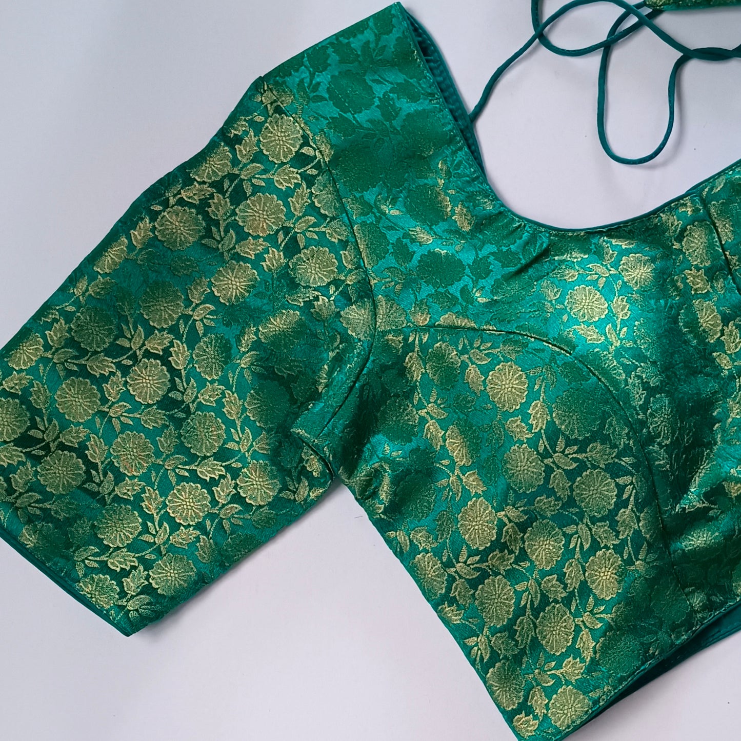 Classic Leaf Green Brocade Blouse(assorted)