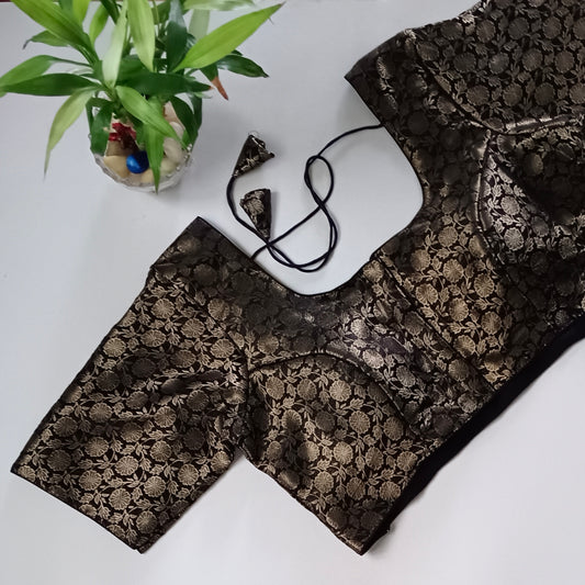 Classic Black Brocade Blouse(assorted)