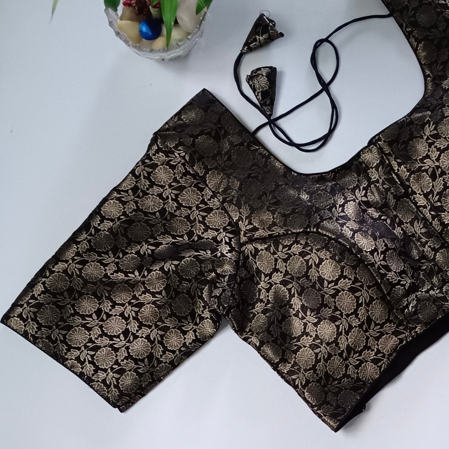 Classic Black Brocade Blouse(assorted)