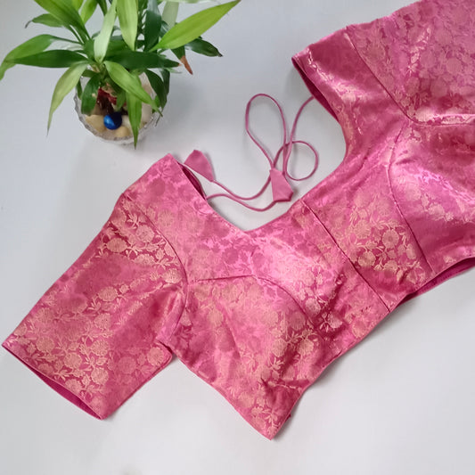 Classic Pink Brocade Blouse(assorted)