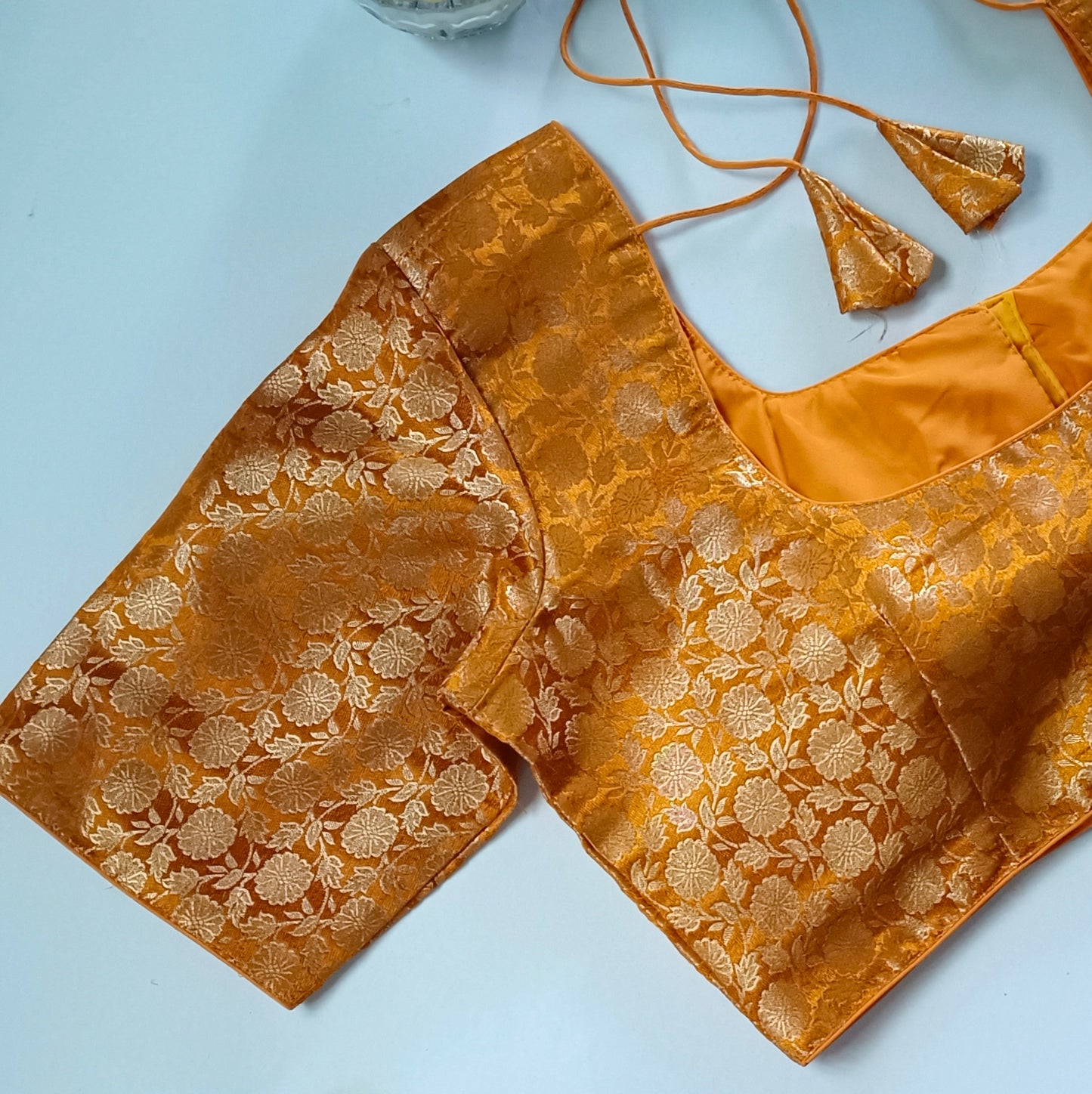 Classic Mustard Brocade Blouse(assorted)