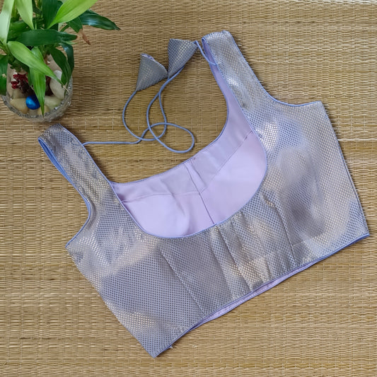 Lilac Brocade Blouse with attachable sleeves (assorted)