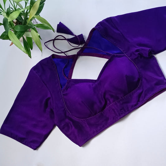 Purple Masaba Neck Plain Blouse
