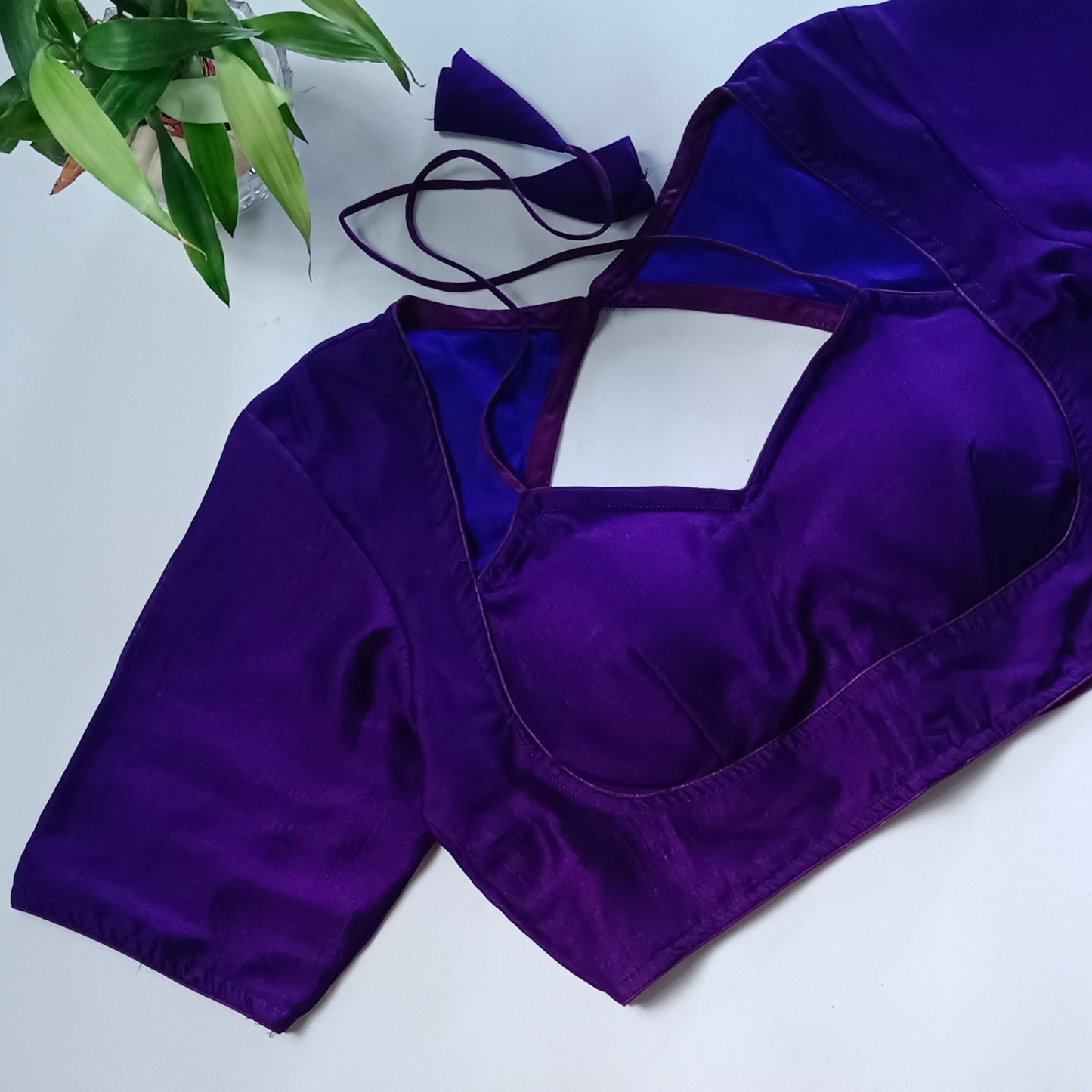 Purple Masaba Neck Plain Blouse