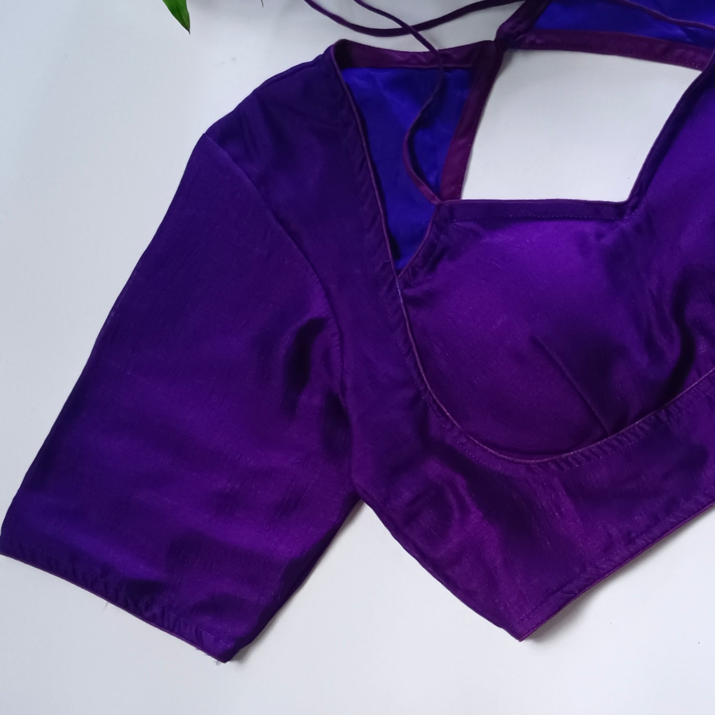 Purple Masaba Neck Plain Blouse
