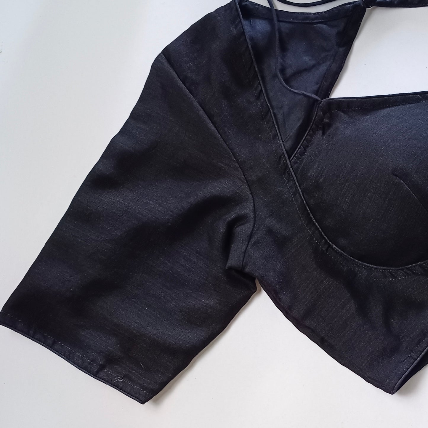 Black Masaba Neck Plain Blouse