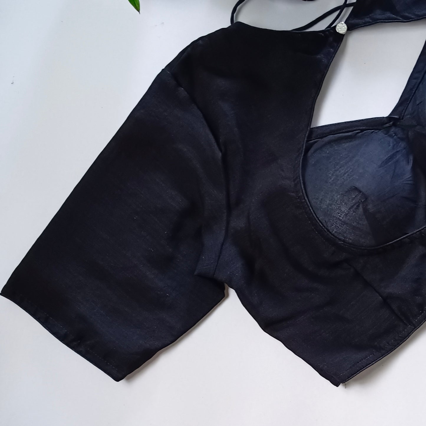 Black Masaba Neck Plain Blouse