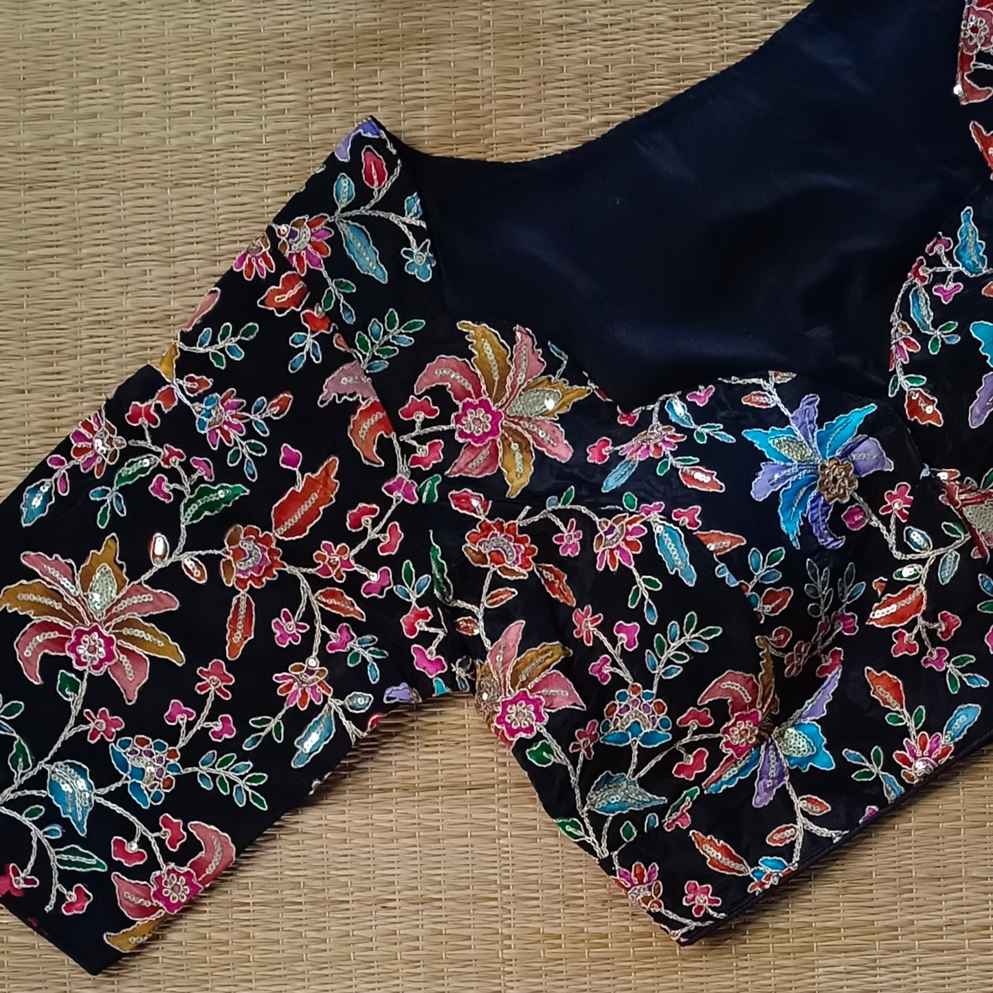 Black crepe code work blouse