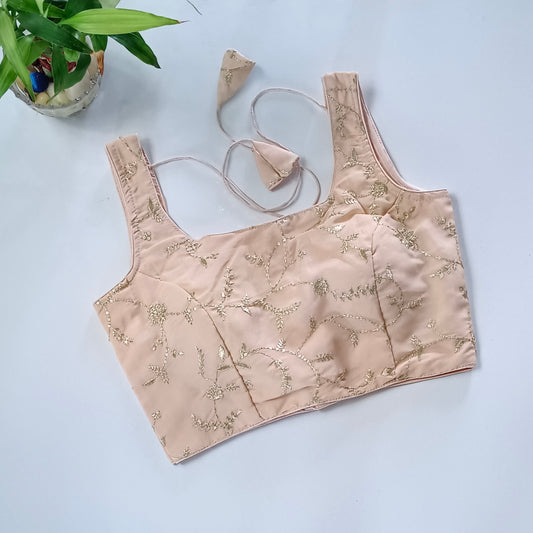 Pastel Pink tissue blouse with attachable sleeves