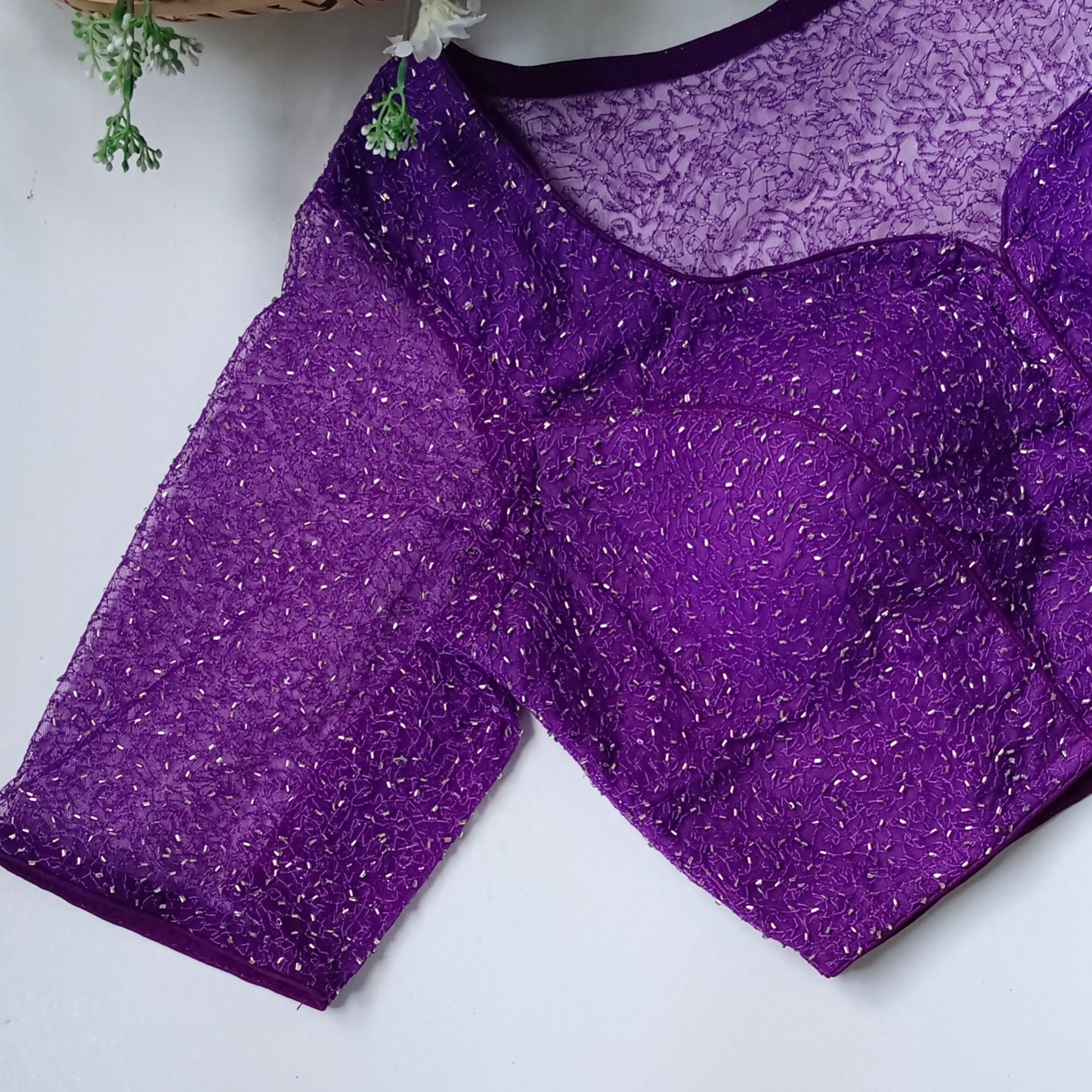 Purple Net Sequence Blouse