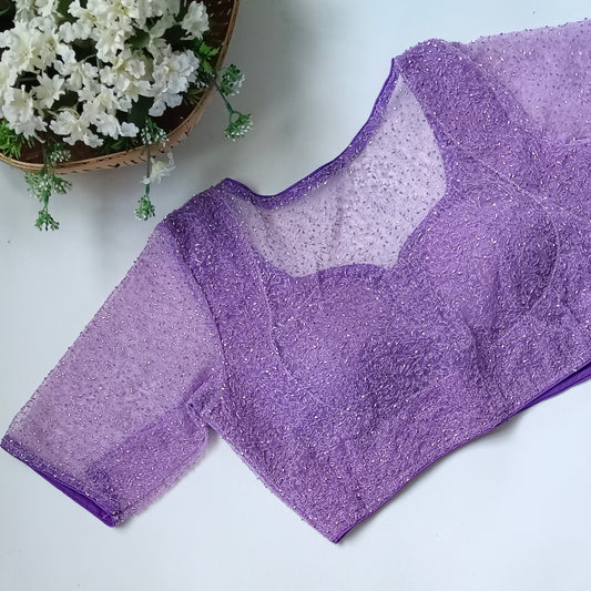 Lilac Net Sequence Blouse