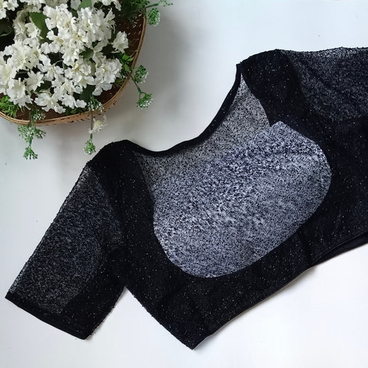 Black Net Sequence Blouse