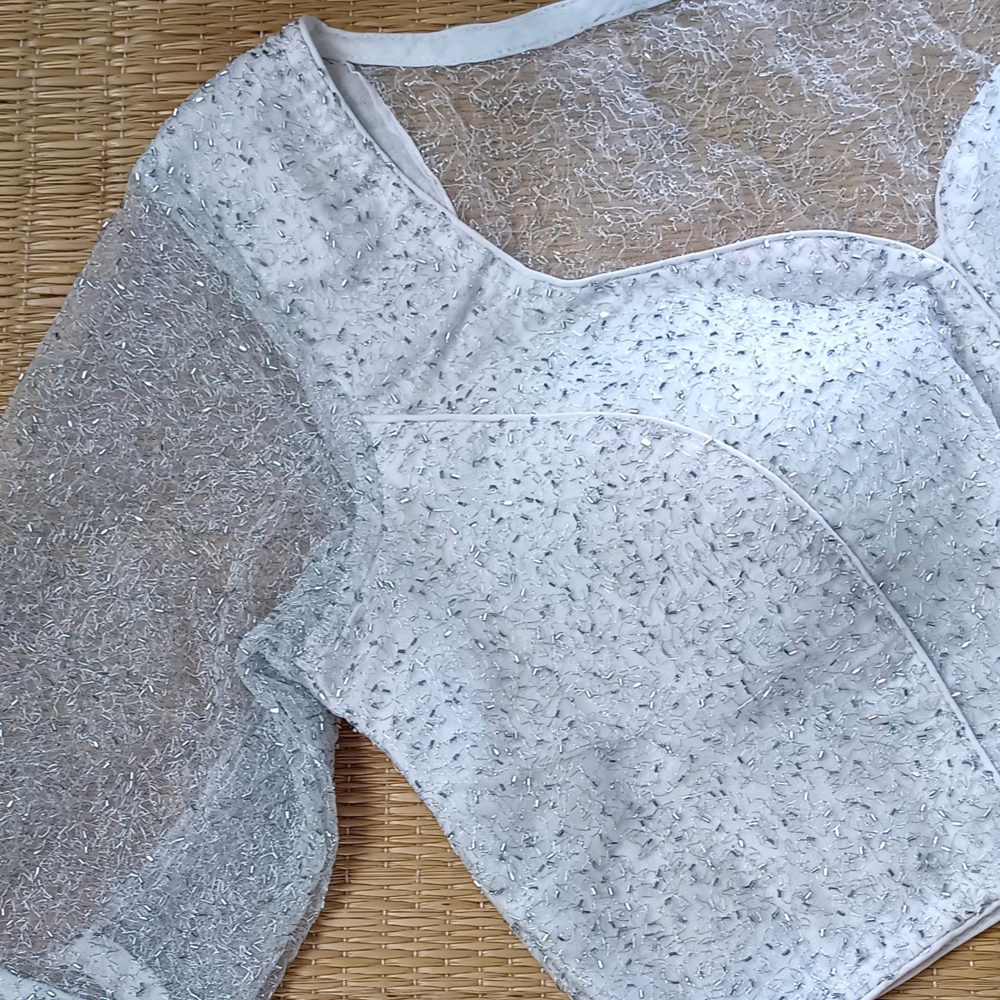 White Net Sequence Blouse