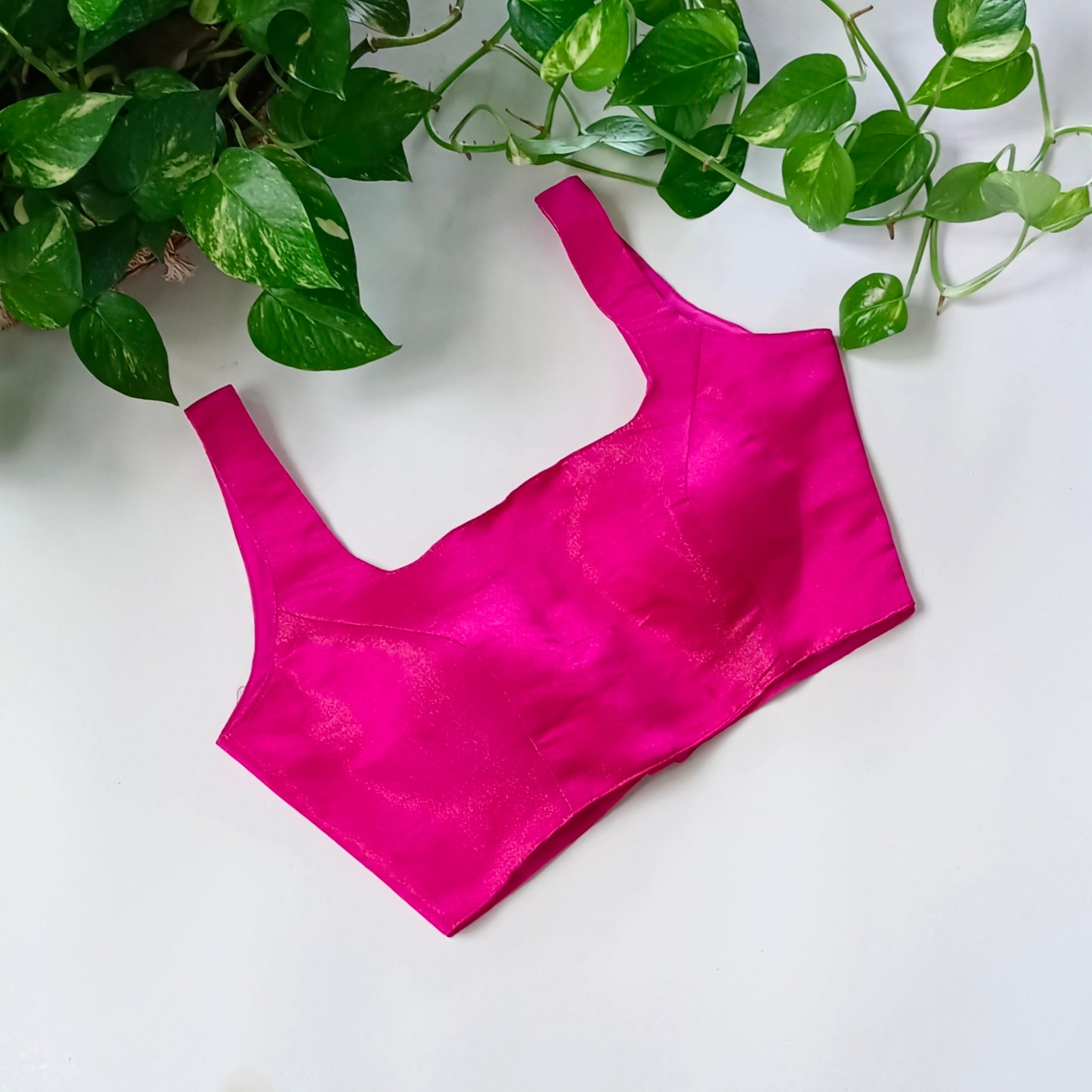 Metallic Rani Pink Classic Sleeveless Blouse