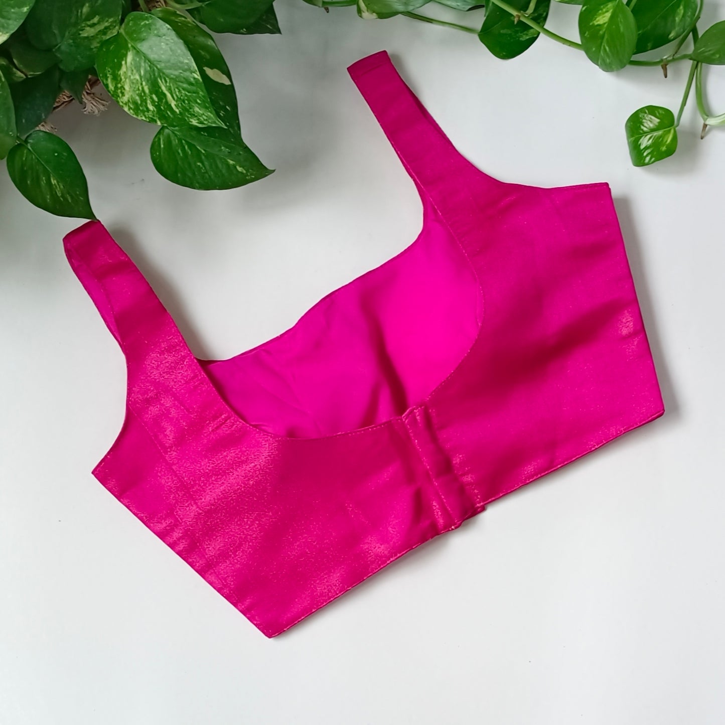 Metallic Rani Pink Classic Sleeveless Blouse