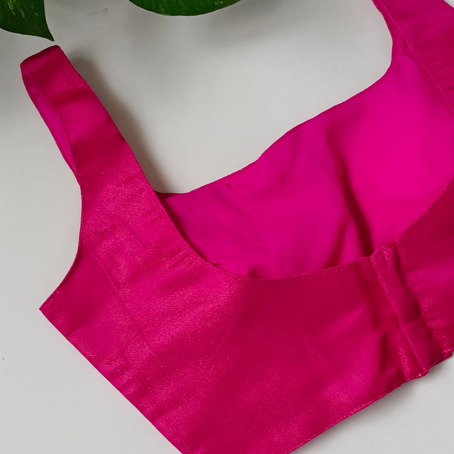 Metallic Rani Pink Classic Sleeveless Blouse