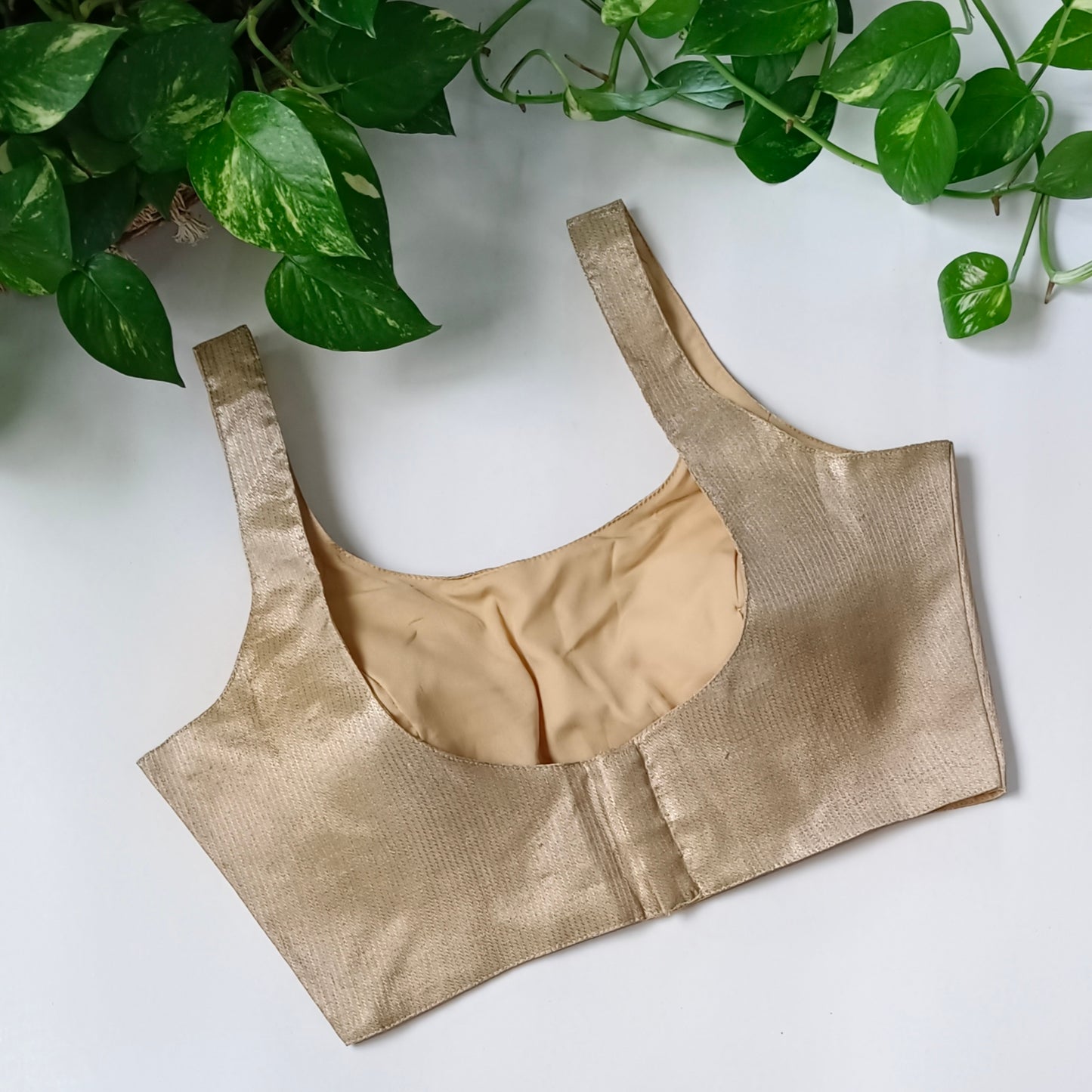 Dark Golden Classic Sleeveless Blouse