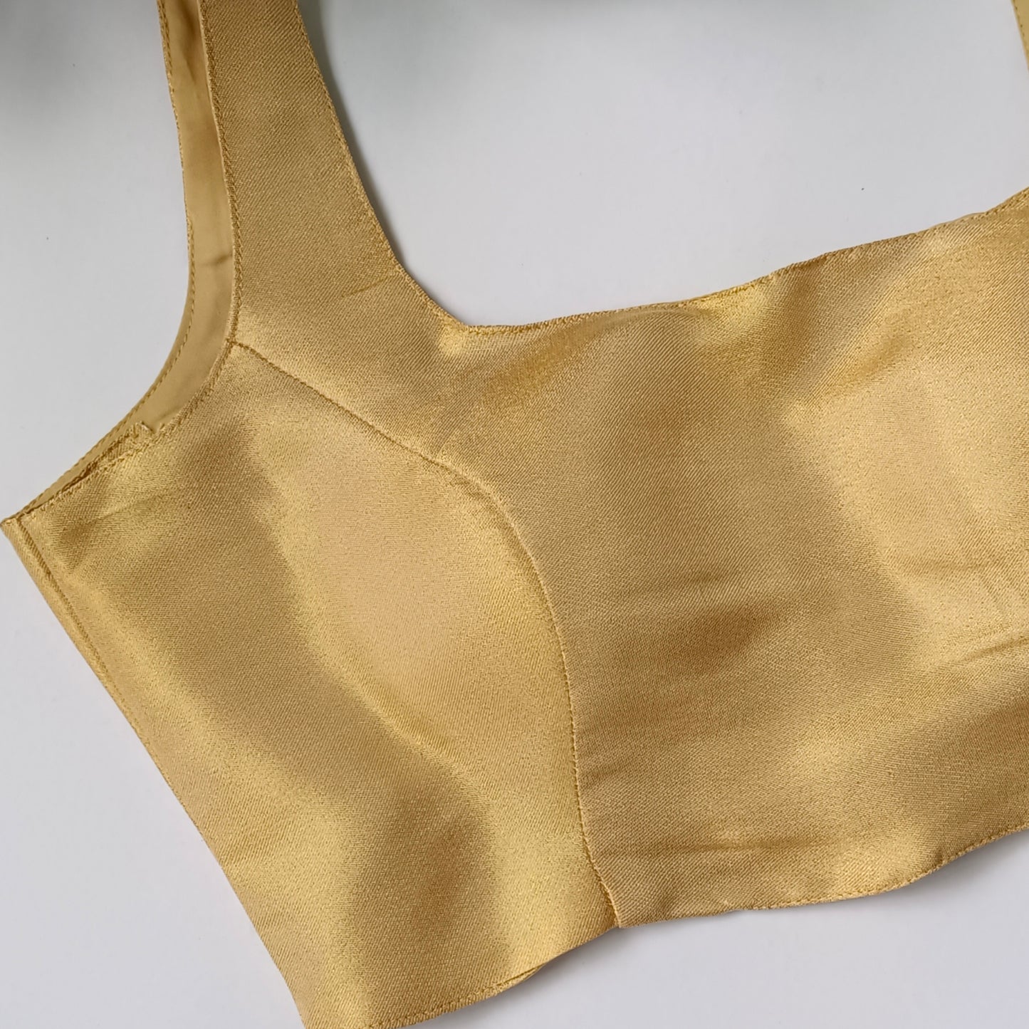Metallic Yellow Golden Classic Sleeveless Blouse