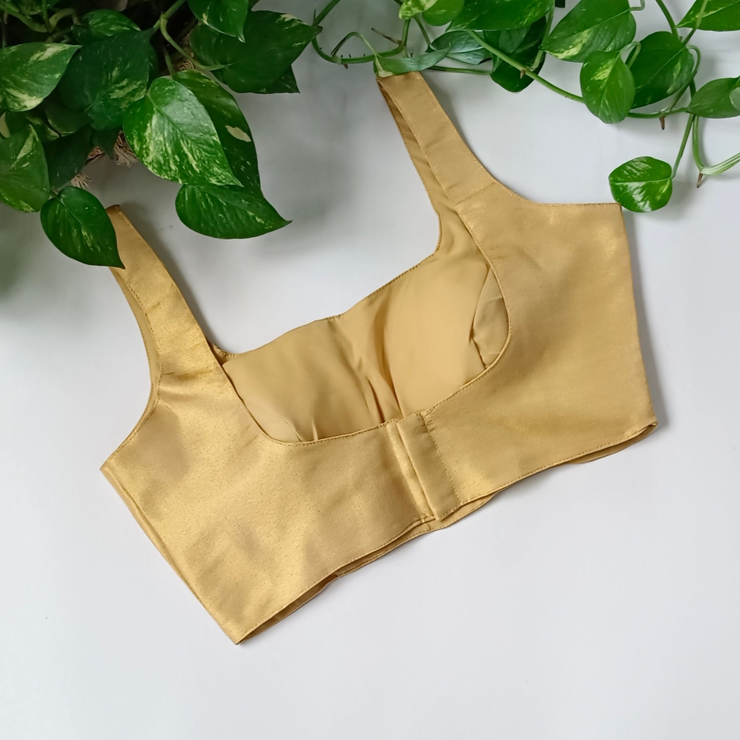 Metallic Yellow Golden Classic Sleeveless Blouse