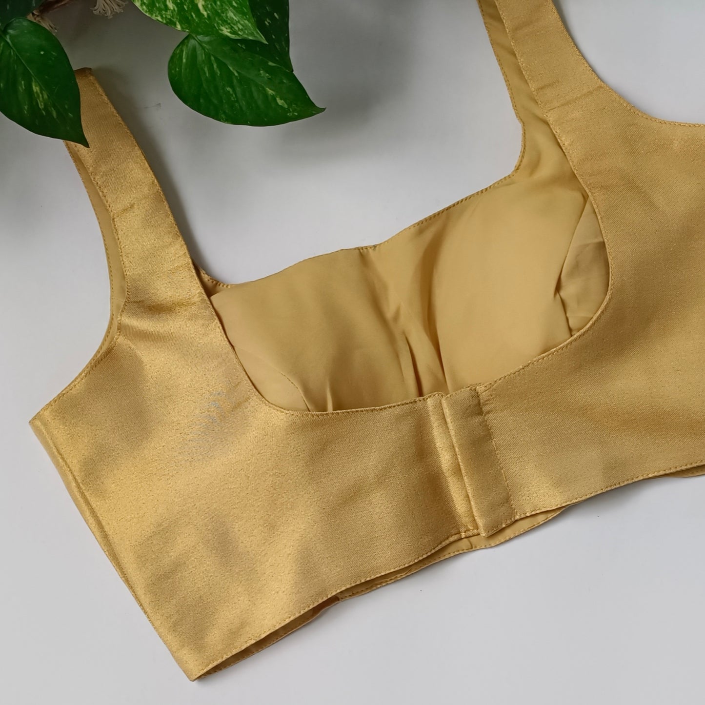 Metallic Yellow Golden Classic Sleeveless Blouse