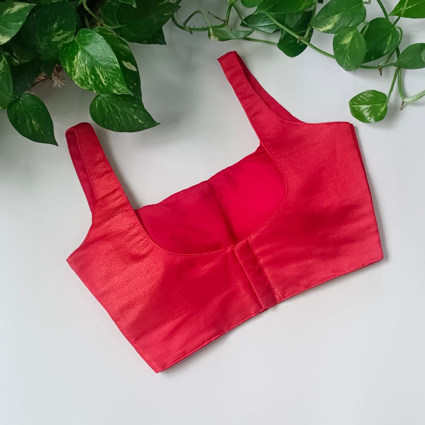 Metallic Red Classic Sleeveless Blouse