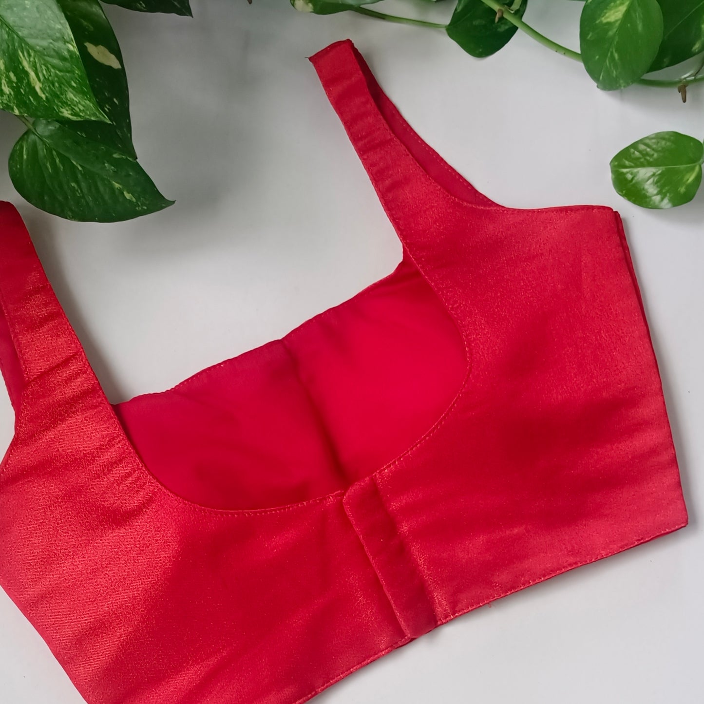 Metallic Red Classic Sleeveless Blouse