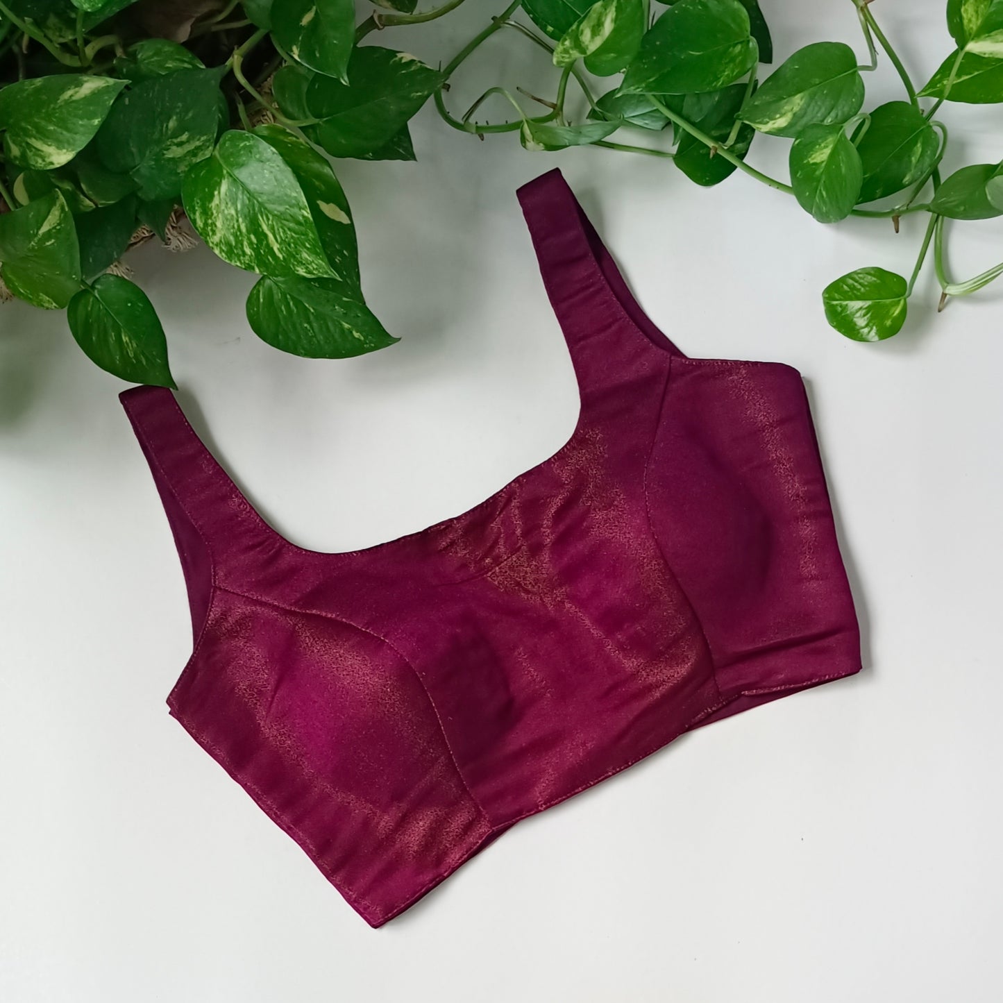 Metallic Wine Classic Sleeveless Blouse